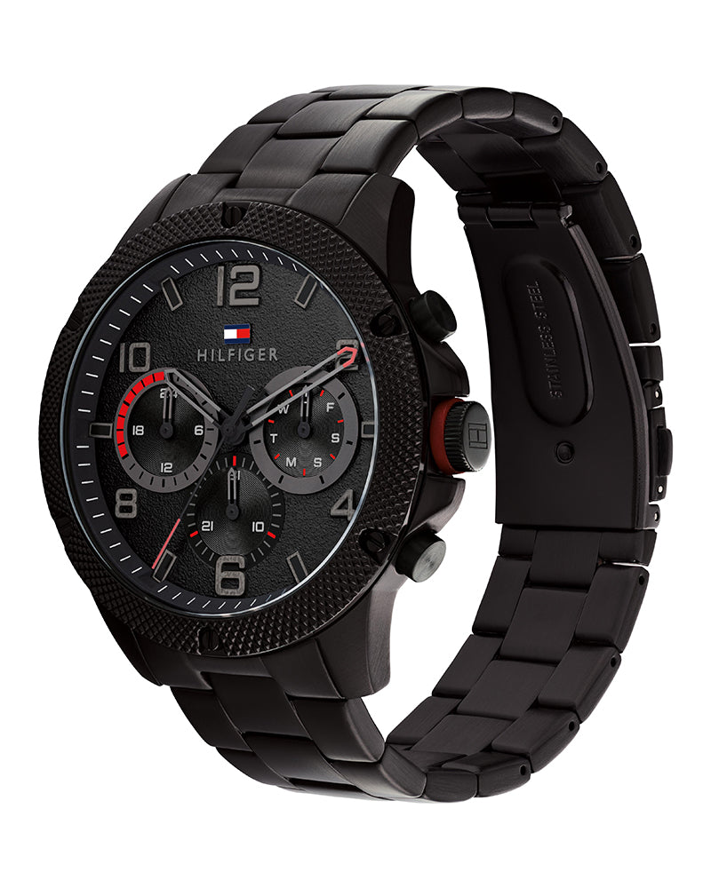 Tommy Hilfiger Multifunction Black Stainless Steel Watch