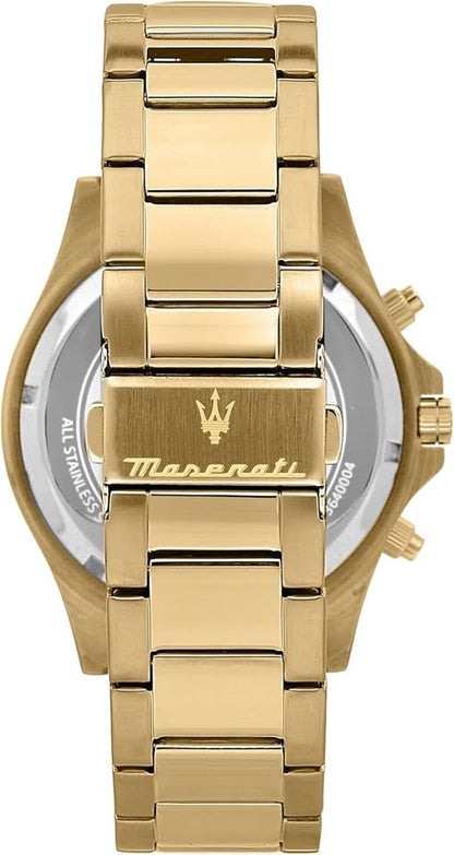 Maserati Sfida Chronograph Watch – Gold Stainless Steel | Blue Dial (44mm)